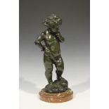 Valentino Besarel - a late 19th century Italian brown patinated cast bronze full-length figure of
