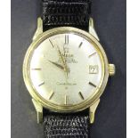 An Omega Constellation Automatic gilt metal and steel circular cased gentleman's wristwatch, the