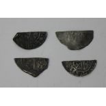 Two Henry II Tealby coinage cut halfpennies and two further cut halfpennies, including one