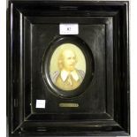 R. Krauss - Oval Miniature Portrait of a Gentleman in Historical Costume, late 19th/early 20th