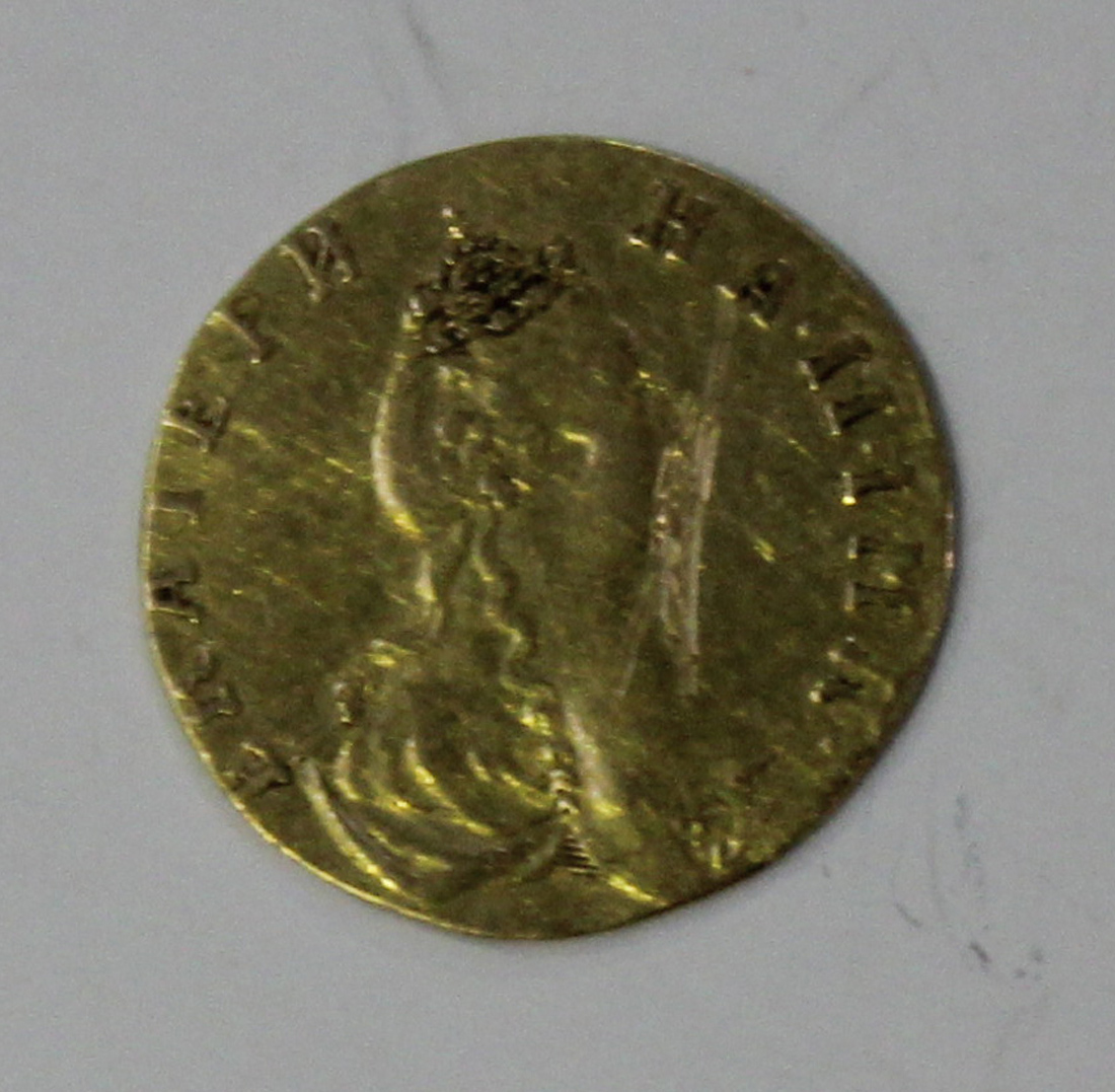 A Russian Catherine II gold poltina (half-rouble) 1777.