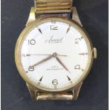 An Accurist 9ct gold circular cased gentleman's wristwatch with signed jewelled movement, the signed