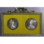 Continental School - Tondo Miniature Portraits of Marie Antoinette and King Louis XVI, a pair of