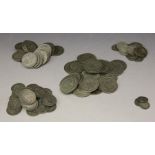 A collection of British pre-decimal, pre-1947 silver coinage, comprising half-crowns, florins,