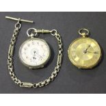 An 18ct gold cased keywind open-faced lady's fob watch, the gilt movement detailed 'Mrs.Wm.Gardner