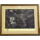 After David Shepherd - 'Willesden Sheds', colour print, signed and editioned 277/850 in pencil, 45.