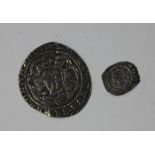A silver groat, probably Edward III, pre-treaty period, with mint mark crown, and a medieval