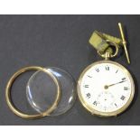 A 9ct gold cased keyless wind open-faced gentleman's pocket watch, Chester 1924, case diameter