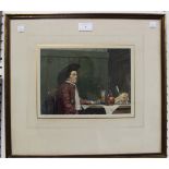 British School, possibly William Robert Symonds - Gentleman eating in a Tavern, watercolour,
