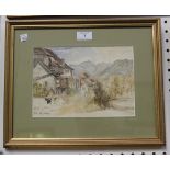 British School - 'Evian, from the Gallery', watercolour, titled and dated 1856, 17cm x 24cm,