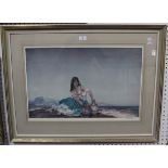 After William Russell Flint - 'Sara', colour print, published by The Medici Society, 1965, signed in