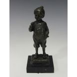 After Julius Schmidt-Felling - a 20th century brown patinated cast bronze figure of a Dutch boy with