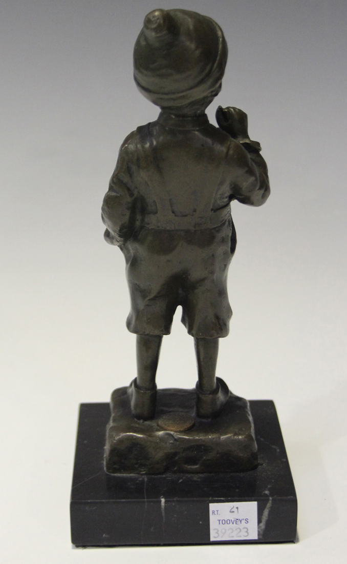 After Julius Schmidt-Felling - a 20th century brown patinated cast bronze figure of a Dutch boy with - Image 2 of 3