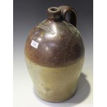 A 19th century stoneware cider flagon bearing impressed name 'J. Brutton', height 40cm.