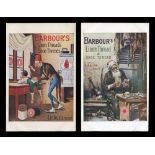 A collection of 13 advertising postcards, including postcards publicising Barbour's linen and shoe