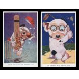 Four albums containing approximately 300 postcards by Studdy, most featuring Bonzo, including a