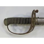 A Victorian Scots Guards levee sword by Cater & Co with straight dumbbell section blade, length 82.