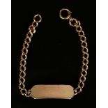 A 9ct gold curblink identity bracelet with boltring clasp, length 20.5cm. Provenance: from the
