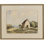 Edward Wesson - View of St. Wilfrid's Church, Church Norton, watercolour, signed, 33.5cm x 46.5cm,
