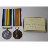 A 1914-18 British War Medal and a 1914-19 Victory Medal to 'Lieut.G.M.S.Macgowan. R.A.S.C.', with