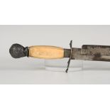 A Victorian hunting sword by H. Rogers Son & Co, Sheffield, with straight single edged blade,