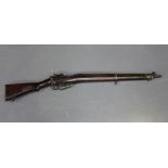 A deactivated .303 No. 4 MkI* rifle by Savage, number 61C2498, barrel length 63.5cm, blade front