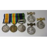 A 1914-18 British War Medal, a 1914-19 Victory Medal to '13064 Pte. A.F. Palmer. Dorset. R'. and