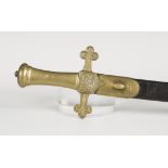 A late Victorian drummer's sidearm by Mole, Birmingham, blade length 33cm, brass cruciform hilt,