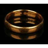 A 22ct gold plain wedding ring, Birmingham 1933, ring size approx N1/2. Buyer’s Premium 29.4% (