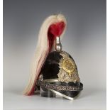 A scarce officer's helmet of the Royal 1st Devon Yeomanry Cavalry, circa 1852, the skull of black