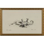 Heinrich Kley - 'Parterre-Akrobatik', pen and ink, signed and titled, 25cm x 41.5cm, within a gilt