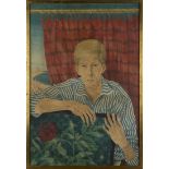 Clarence Wilson - Portrait of a Young Man, possibly Christian Dyall, wearing a Striped Shirt,