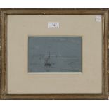 Manner of James Abbott McNeill Whistler - 'Fishing Village #8', pastel and ink, bears butterfly