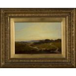 Kate Gilbert - 'Evening near Gomshall, Surrey', oil on canvas, signed and dated 1891 recto, titled
