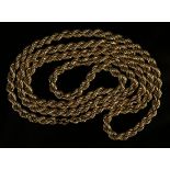 A 9ct gold ropetwist link neckchain, length 75cm. Buyer’s Premium 29.4% (including VAT @ 20%) of the
