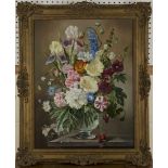 Robert Dumont-Smith - Still Life with Summer Flowers, oil on board, signed and dated '75, 65cm x
