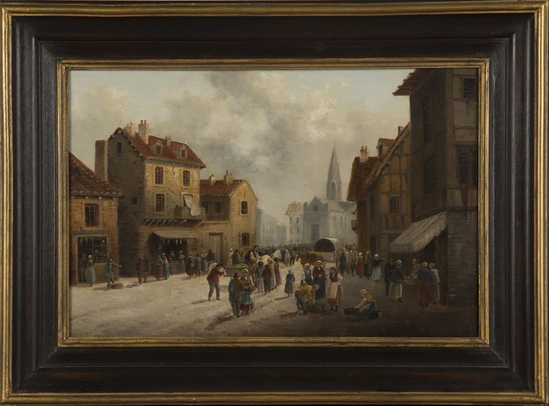 Anton Schoth - Continental Street Scenes, a pair of 19th century oils on canvas, both signed, each - Image 5 of 6