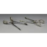 A pair of Georg Jensen sterling Blossom design sugar nips, circa 1933-1944, length 9cm, together