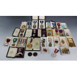 A collection of Masonic jewels, including some gilt metal and enamelled and silver examples, Royal