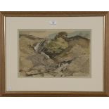 Charles Knight - 'Cwm Croesor', watercolour and pencil, signed and dated 1935, 24.5cm x 38cm, within