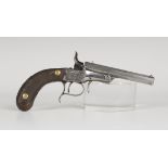 A .32 rimfire saloon pistol by Sutton, Nottingham, with sighted octagonal barrel, length 13cm,