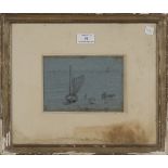 Manner of James Abbott McNeill Whistler - 'Fishing Village #11', pastel and ink, bears butterfly