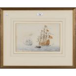 Rowland Langmaid - 'The Sovereign of the Seas 1637', watercolour over pencil, signed and titled,