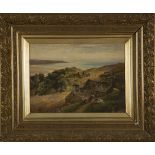 George Vicat Cole - 'North Wales', oil on board, indistinctly signed with monogram recto, titled