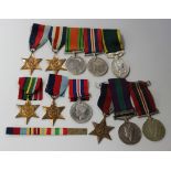 A 1939-45 Star, a France and Germany Star, a Defence Medal, a War Medal and an Efficiency Medal,