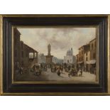 Anton Schoth - Continental Street Scenes, a pair of 19th century oils on canvas, both signed, each