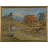 Archibald Herman Müller - Bullock Cart on a Track, oil on canvas, signed, 38cm x 52.5cm, within a