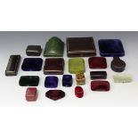 Twenty Victorian and later mostly jewellery boxes, including four ring boxes, a cufflink box, six