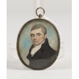 Follower of George Engleheart - Oval Miniature Portrait of a Gentleman with a Sky background,