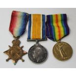 A 1914-15 Star to '23501 Pte.P.Wheatcroft, 13th.Hrs' and a 1914-18 British War Medal and a 1914-19